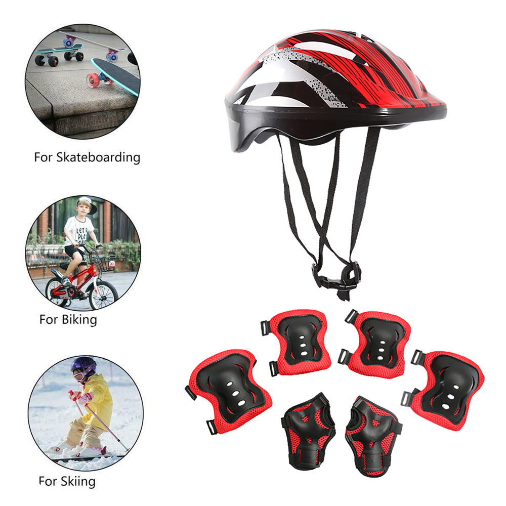 7 unids/set patinaje sobre rue - Scooter Helmet Set reseña y precio