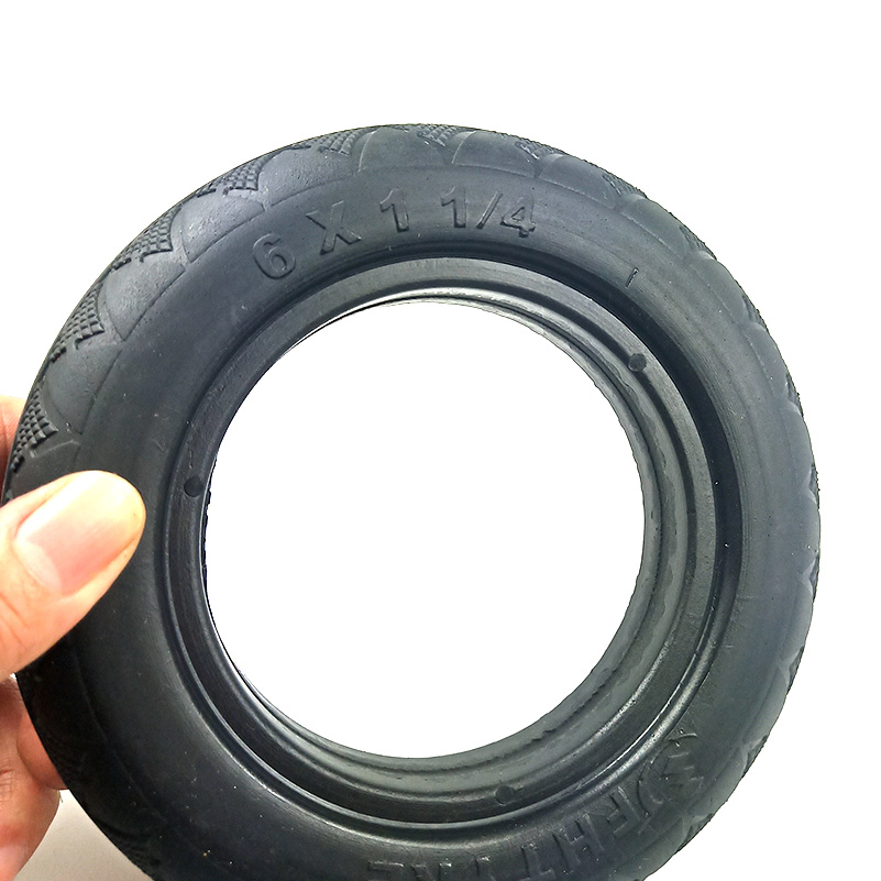 Neumático macizo 6X1 1/4, muy  - Folding Electric Scooter reseña y precio